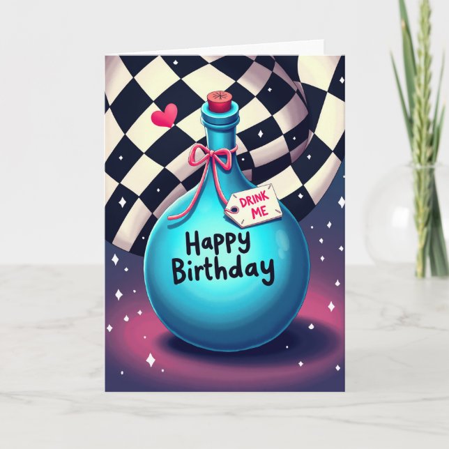 Tarjeta de Botella de Agua de Cumpleaños (Anverso)