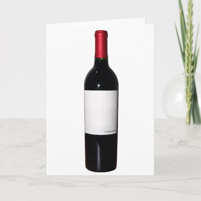 Tarjeta de botella de vino (etiqueta en blanco) (Anverso)
