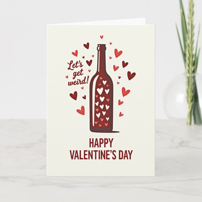 Tarjeta de botella del Día de San Valentín de Amor (Anverso)
