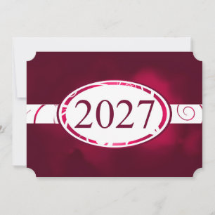 Tarjeta de botón floral borgoña y blanco 2027