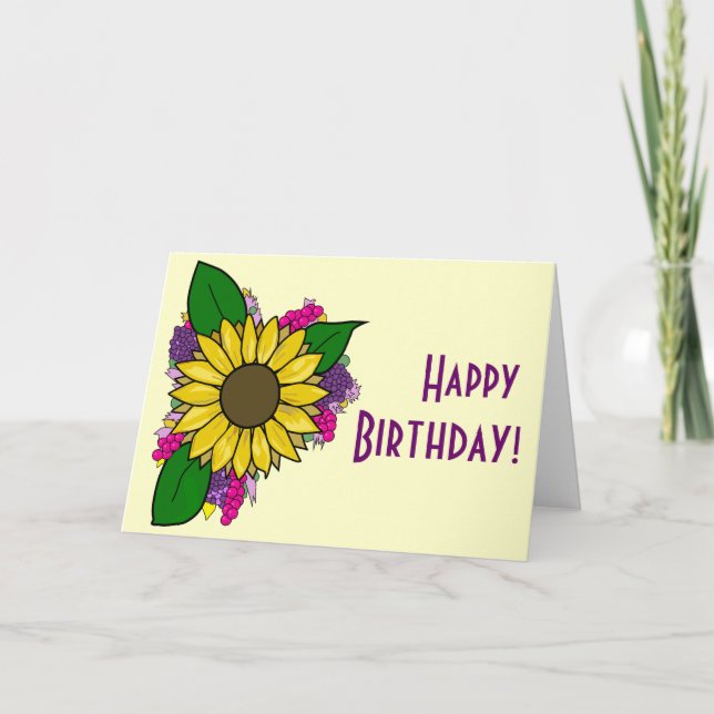 Tarjeta de Bouquet girasol - Cumpleaños feliz (Anverso)