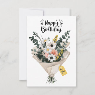 Tarjeta de Bouquet Happy Birday Flower | Floral mo