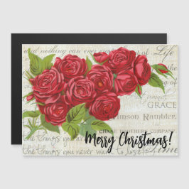 Tarjeta de Bouquet Red Rose de Navidad Victoriana 