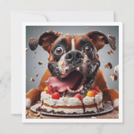 Tarjeta de Boxer divertida, Invitación de cumpleañ