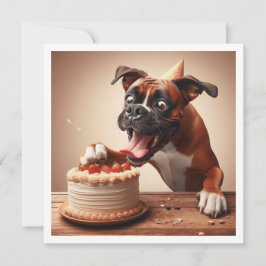 Tarjeta de Boxer divertida, Invitación de cumpleañ