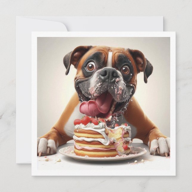 Tarjeta de Boxer divertida, Invitación de cumpleañ (Anverso)