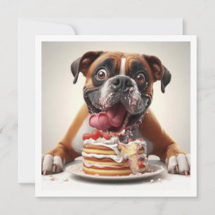 Tarjeta de Boxer divertida, Invitación de cumpleañ