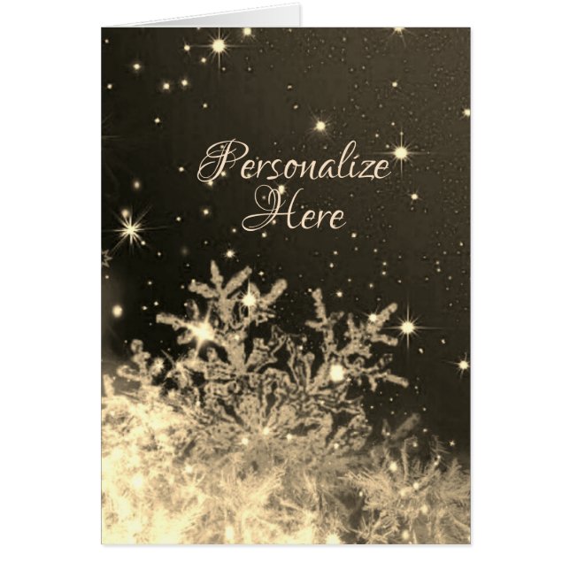 Tarjeta de brillo de copo de nieve (Frente)