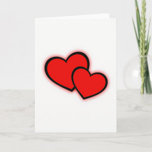 Tarjeta de brillo de dos corazones minimalista