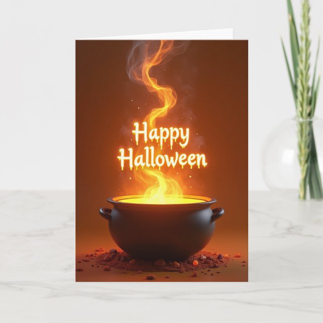 Tarjeta de brillo Feliz Halloween (Anverso)