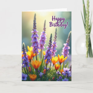 Tarjeta de brillo floral alegre