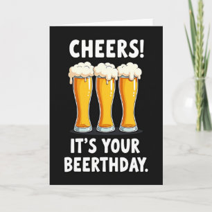 Tarjeta de brindis de cumpleaños con cerveza