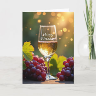 Tarjeta de brindis de cumpleaños dorado