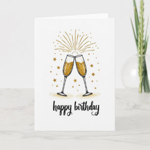 Tarjeta de brindis dorado alegre