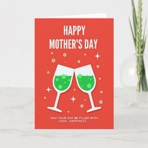 Tarjeta de brindis festivo del Día de la Madre