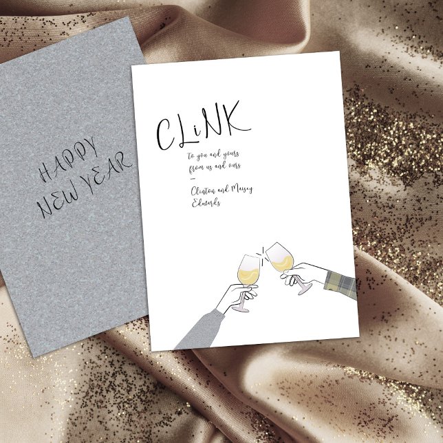 Tarjeta de brindis navideño – “Clink” brindis con  (Subido por el creador)