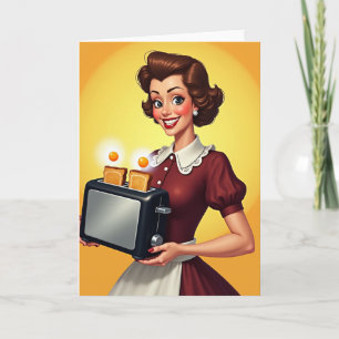 Tarjeta de brindis retro para el día de las madres