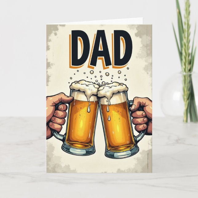 Tarjeta de brindis retro para el Día del Padre (Anverso)