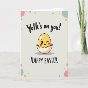 Tarjeta de broma de Pascua de Yolk Feliz