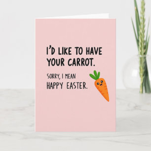 Tarjeta de broma de zanahoria de Pascua feliz