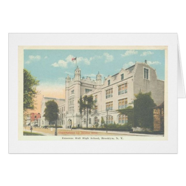 Tarjeta de Brooklyn NY de la High School (Anverso (Horizontal))