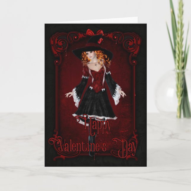Tarjeta de bruja El día de San Valentín oscuro (Anverso)