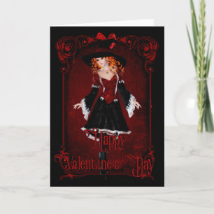 Tarjeta de bruja El día de San Valentín oscuro