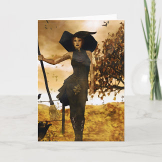 Tarjeta de Bruja Gótica Chica Autumn