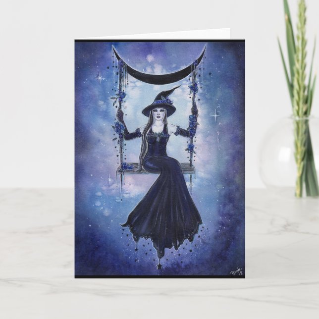 Tarjeta de bruja Moon Swing de Renee Lavoie (Anverso)