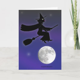 Tarjeta de bruja para gato negro