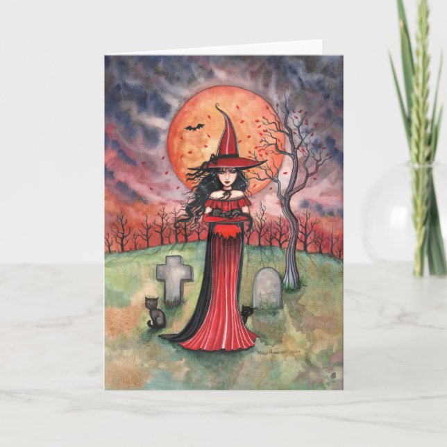 Tarjeta de Brujas de Halloween de Molly Harrison (Anverso)