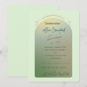 Tarjeta de Brunch de Boda con Arco Brillante Perso