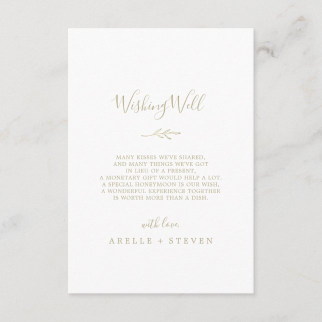 Tarjeta de buena calidad para Boda de oro de hoja  (Anverso)