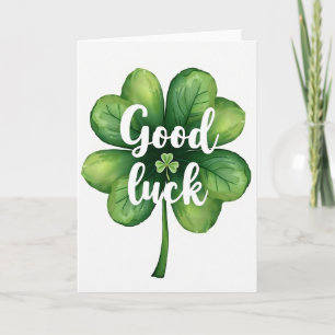 Tarjeta de buena suerte de trébol verde