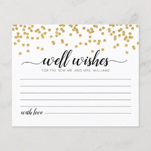Tarjeta de buenos deseos para la novia y el novio