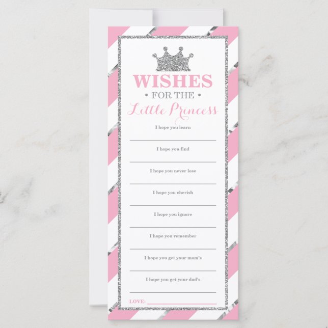 Tarjeta de buenos deseos, Princess Baby Shower Fau (Anverso)