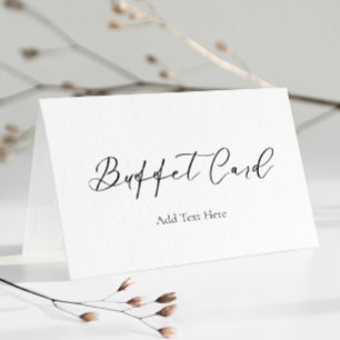 Tarjeta de Buffet de Etiqueta de Comida de Escritu