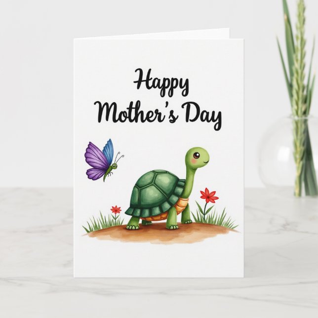 Tarjeta de Bug de Tortuga del Día de la Madre Dulc (Anverso)