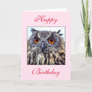 Tarjeta de búho de cumpleaños feliz