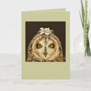 tarjeta de búho hawaiano