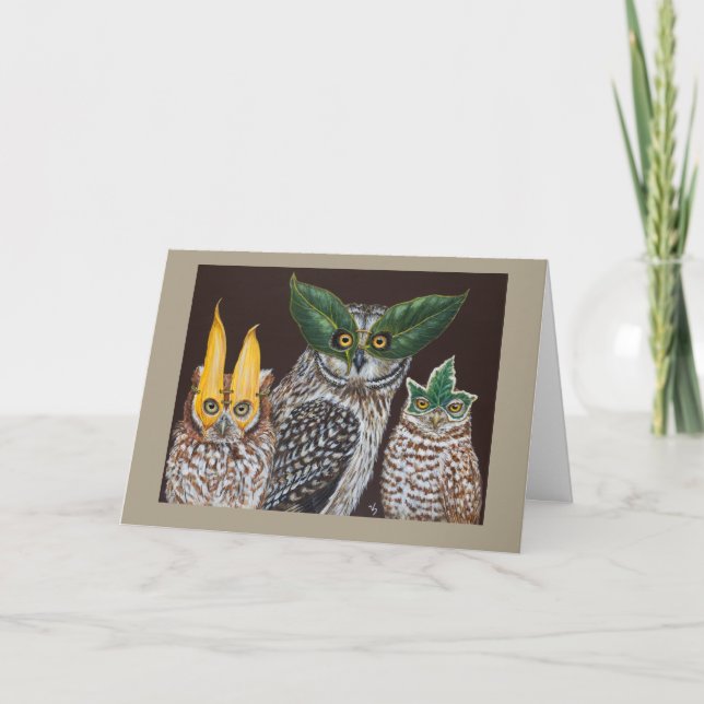 Tarjeta de búho Masquerade (Anverso)