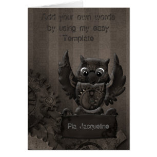 Tarjeta de búho Steampunk