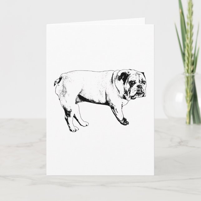 Tarjeta de Bulldog con Deseos Cálidos (Anverso)