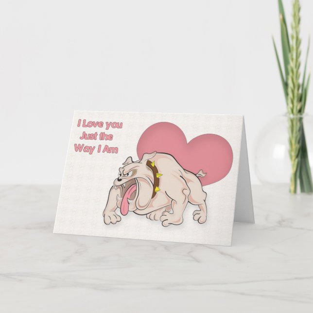 Tarjeta de Bulldog divertida de San Valentín (Anverso)