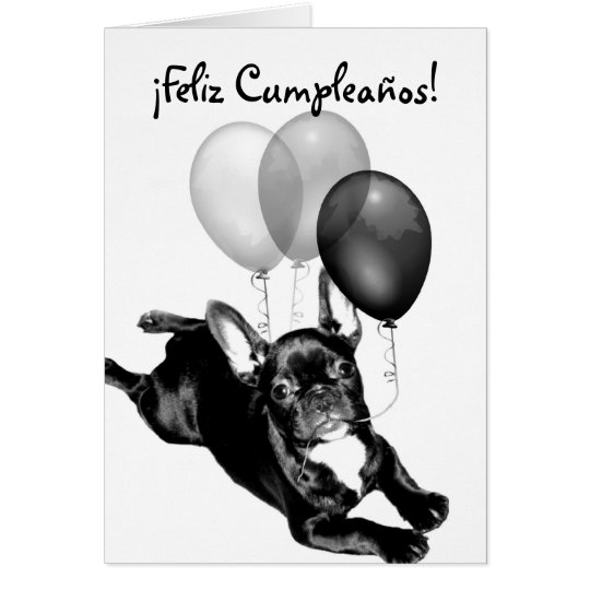 Tarjeta de Bulldog Frances de Feliz Cumpleaños