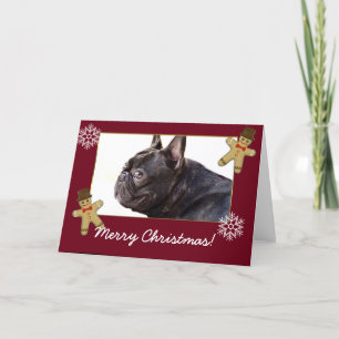 Tarjeta de Bulldog francesa Feliz Navidad