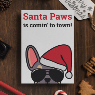 Tarjeta de Bulldog francesa Lilac Tan para Navidad
