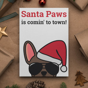Tarjeta de Bulldog francesa marrón para Navidades