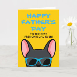 Tarjeta de Bulldog francesa negra del Día del Padr