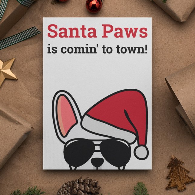 Tarjeta de Bulldog franco-blanca para Navidades de (Subido por el creador)